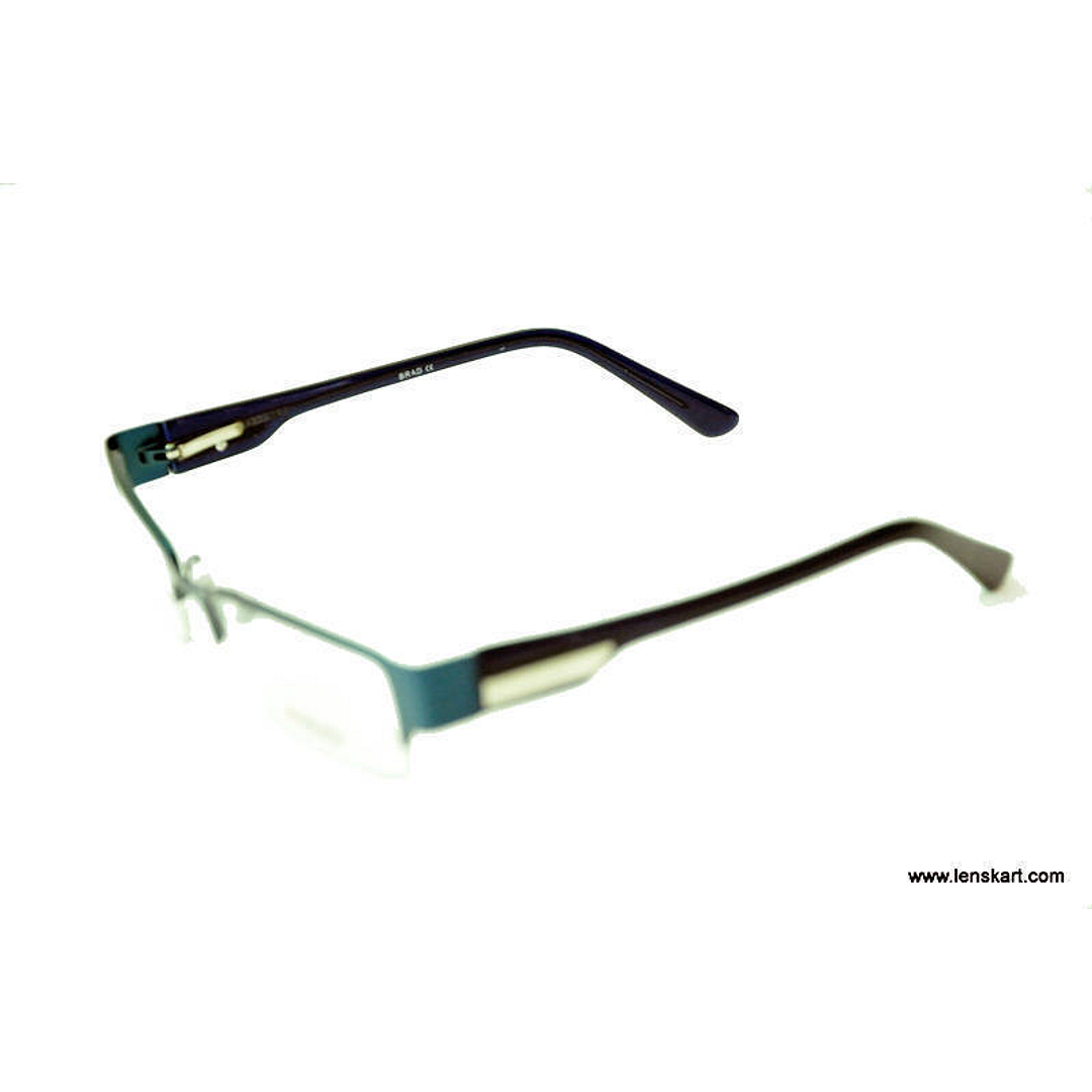 BRANDED Black Blue Half Rim left side