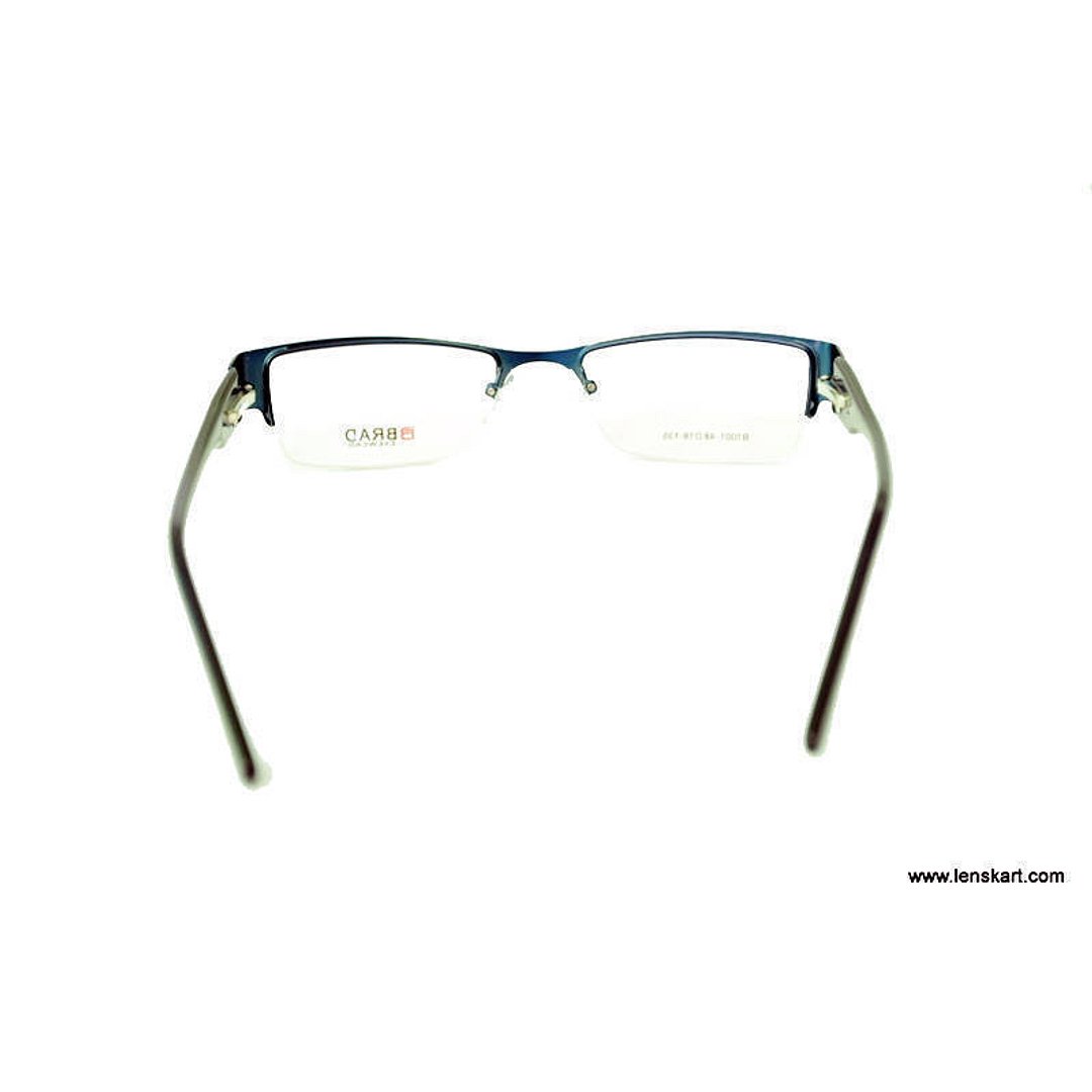BRANDED Black Blue Half Rim left side