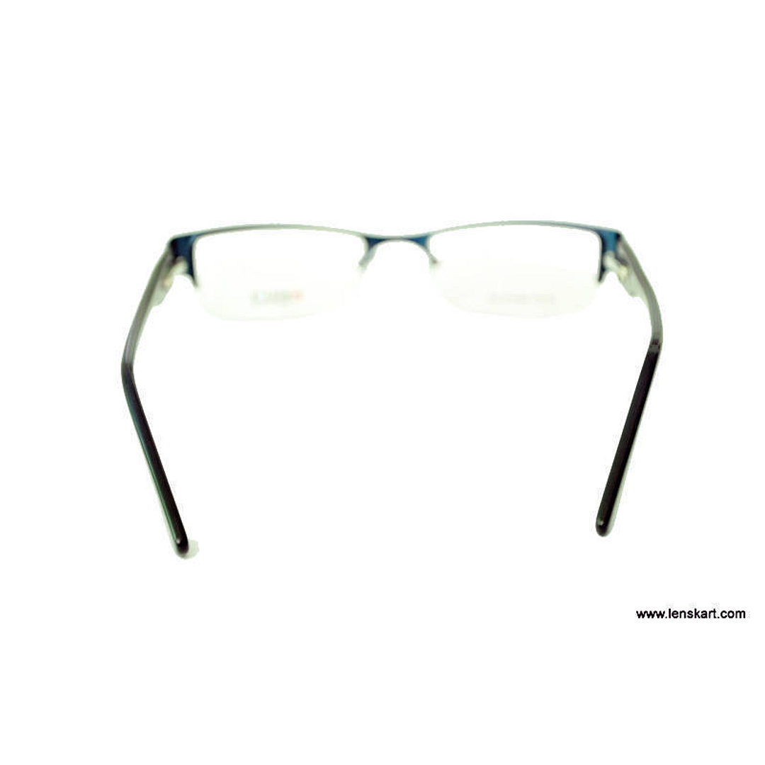 BRANDED Black Blue Half Rim left side