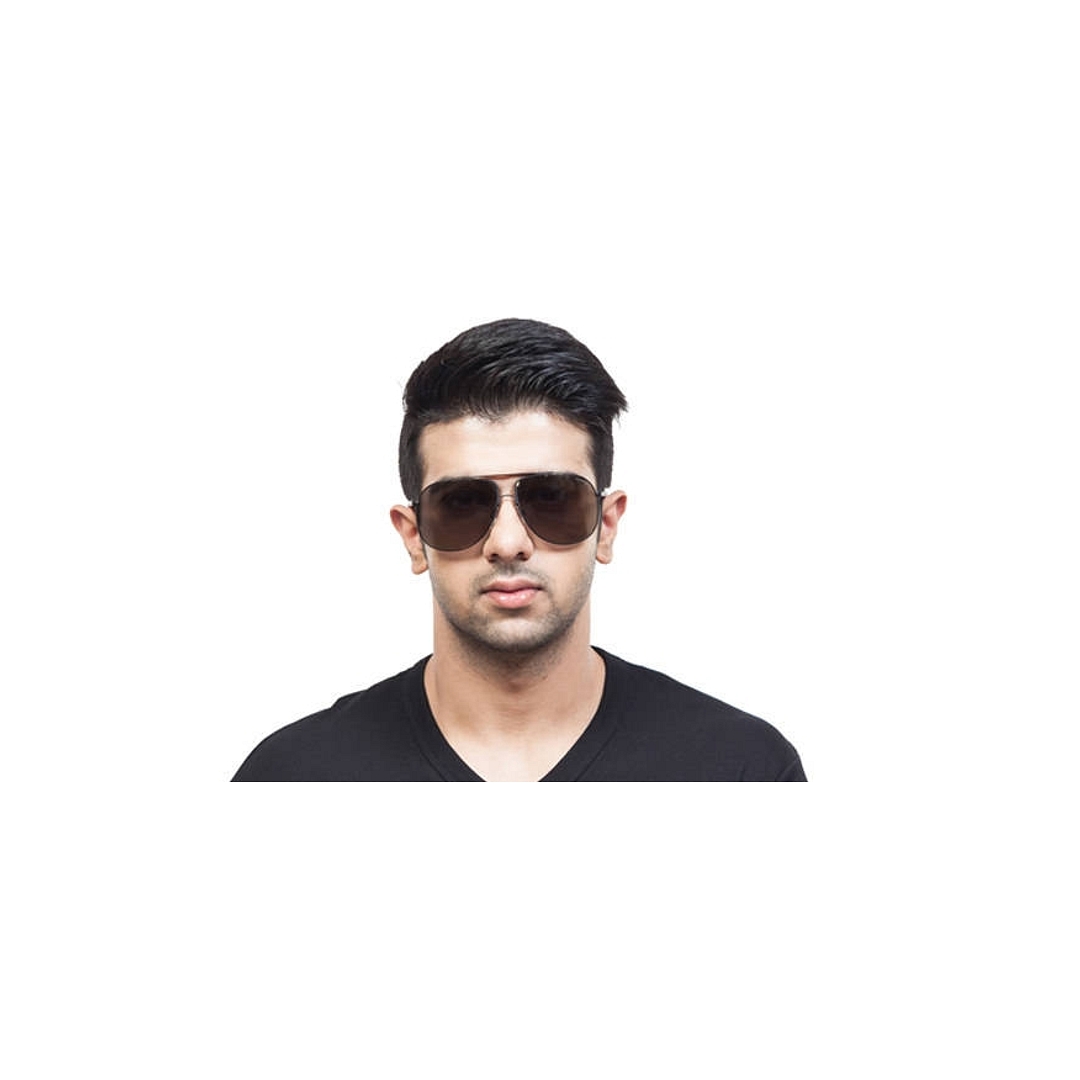 BRANDED Black Full Rim Aviator right side