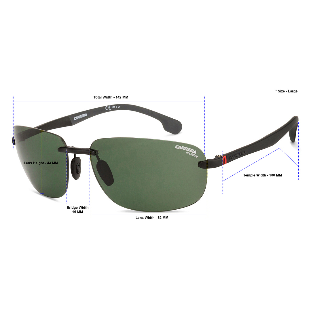 Carrera Black Rimless Rectangle left side