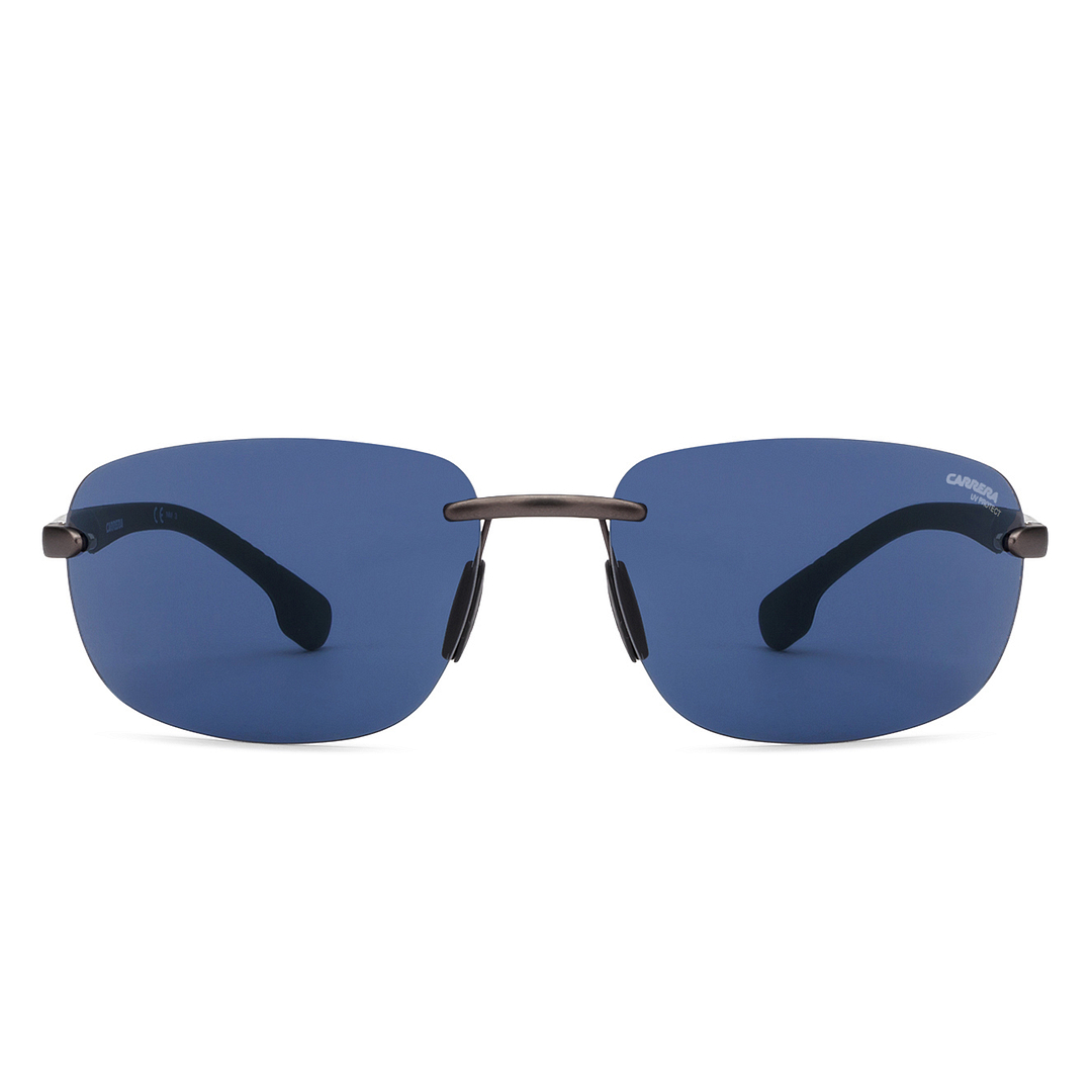 BRANDED Mid Gunmetal Rimless Rectangle left side