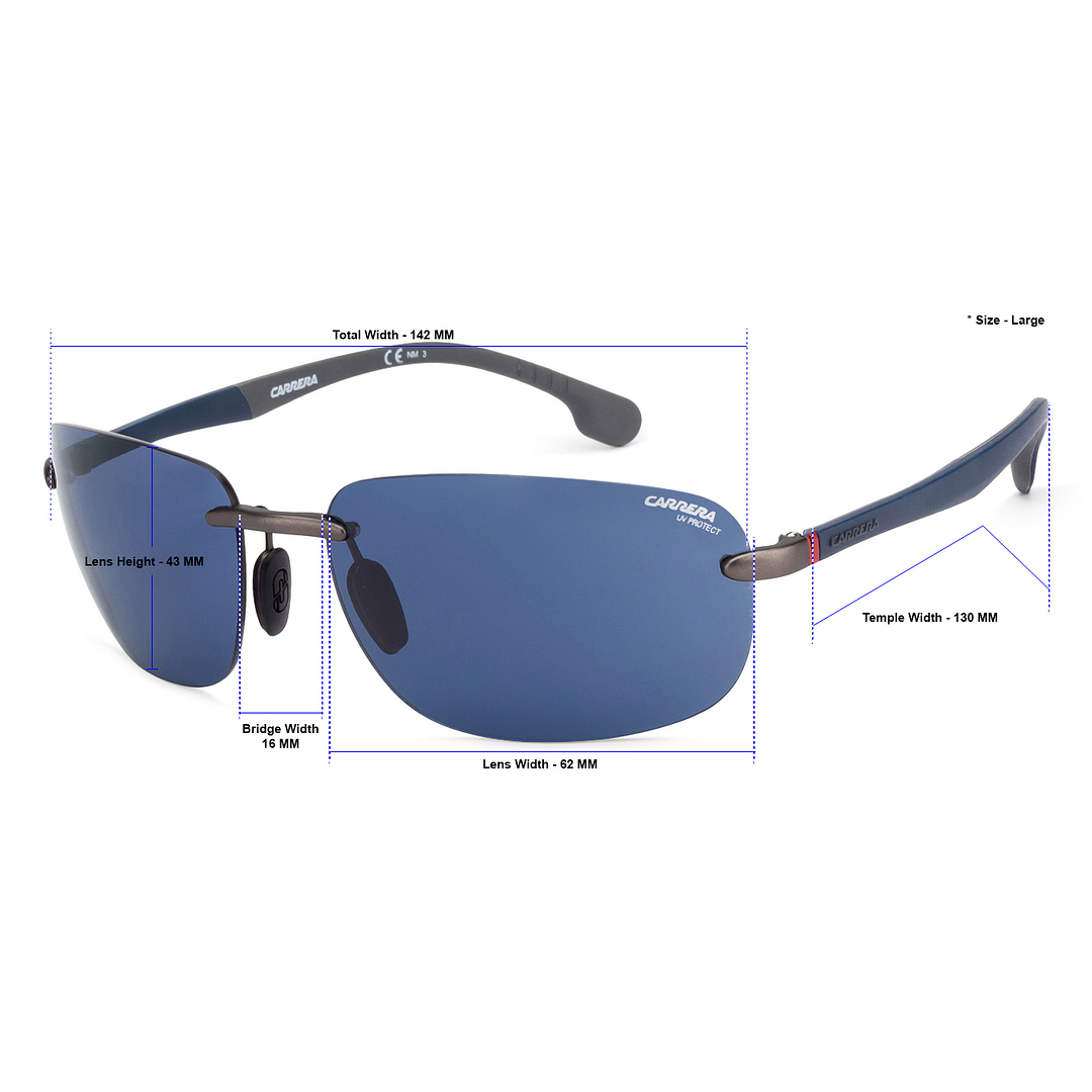 BRANDED Mid Gunmetal Rimless Rectangle right side