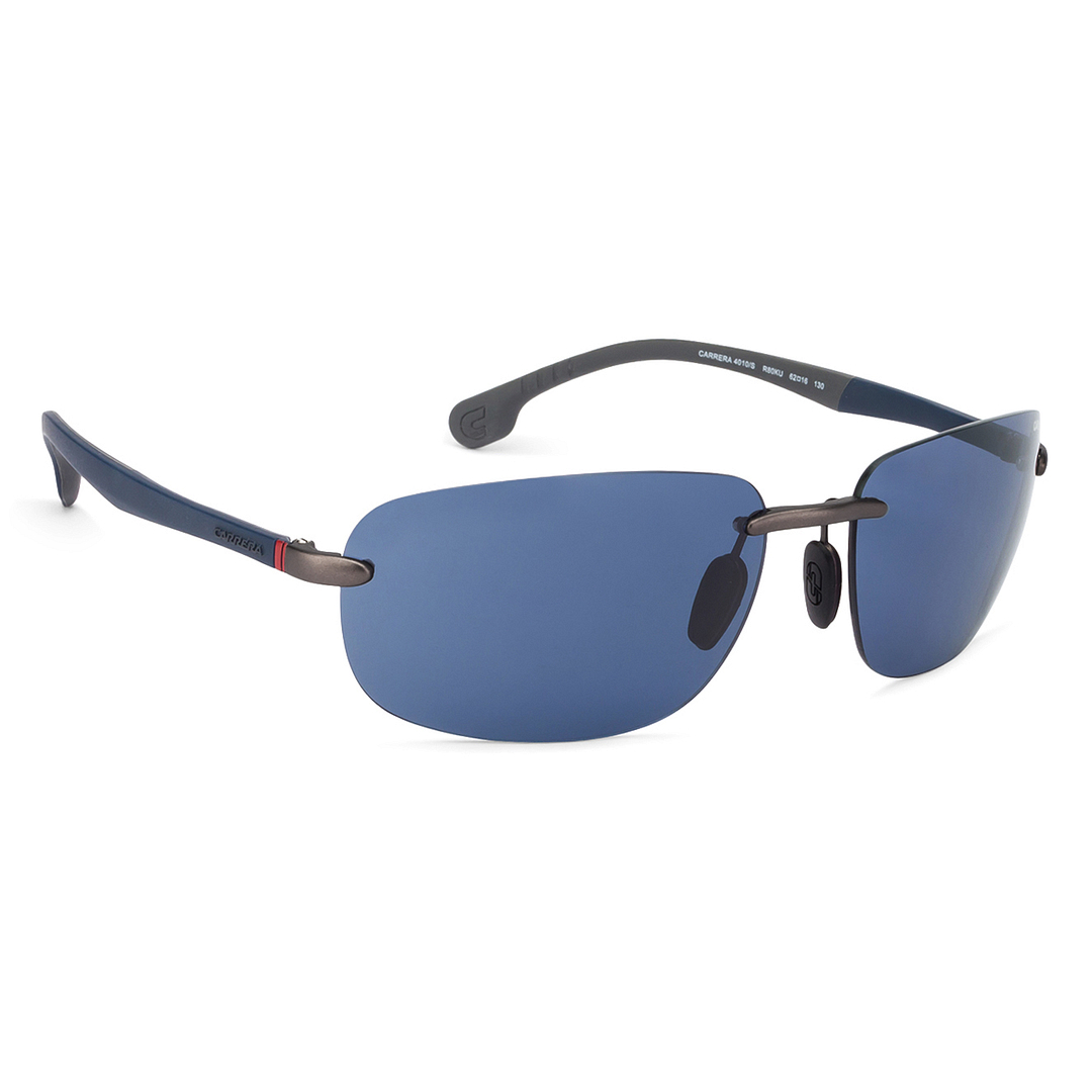 BRANDED Mid Gunmetal Rimless Rectangle left side