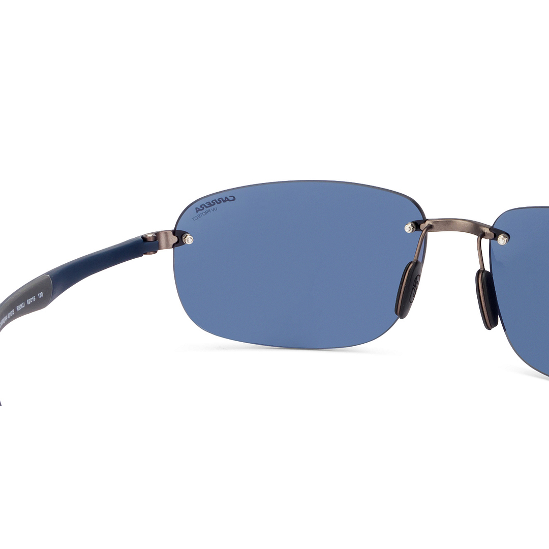 BRANDED Mid Gunmetal Rimless Rectangle left side
