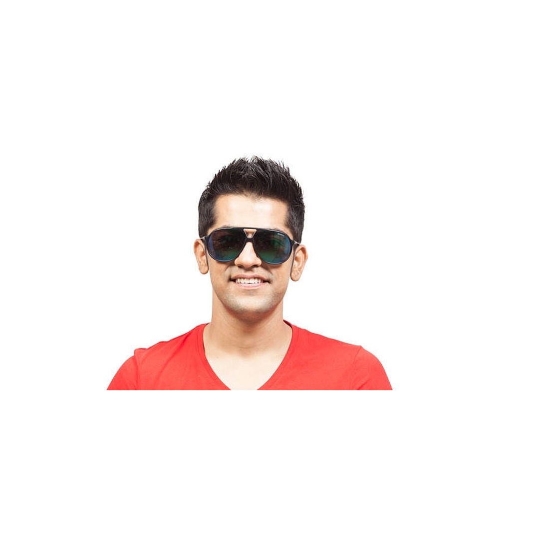 BRANDED Black Full Rim Aviator right side