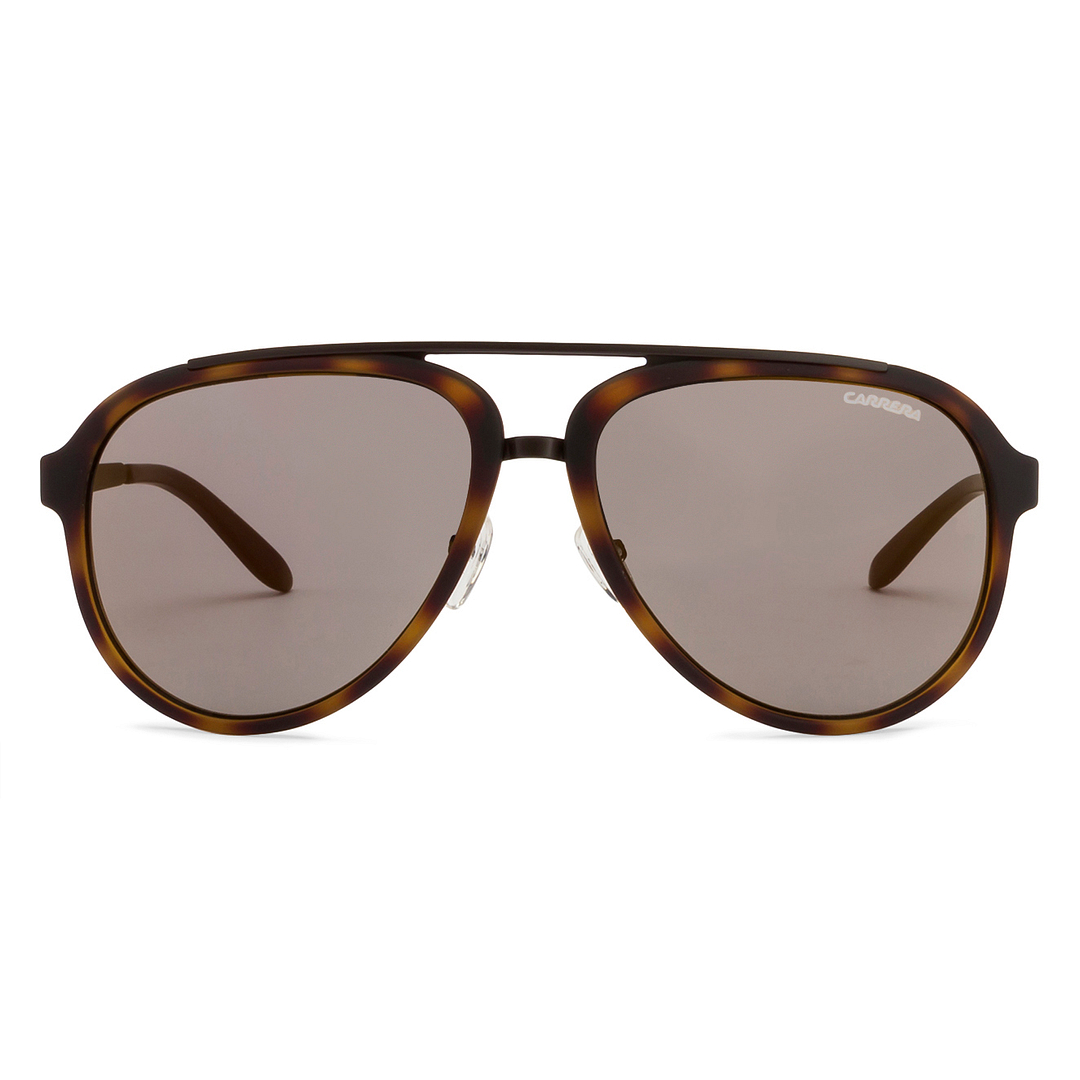 BRANDED Light Brown Full Rim Aviator left side
