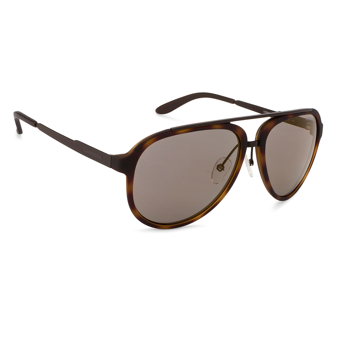 BRANDED Light Brown Full Rim Aviator left side