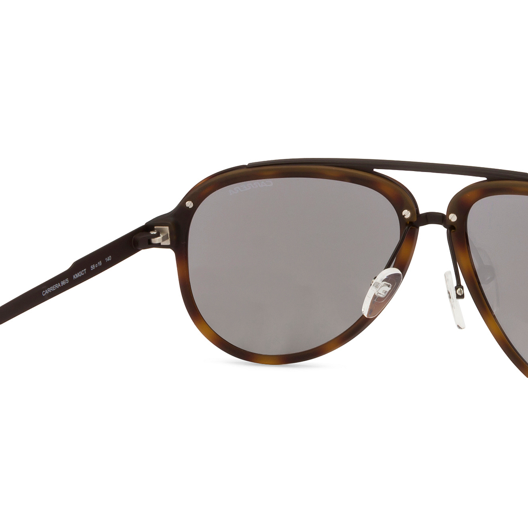 BRANDED Light Brown Full Rim Aviator left side