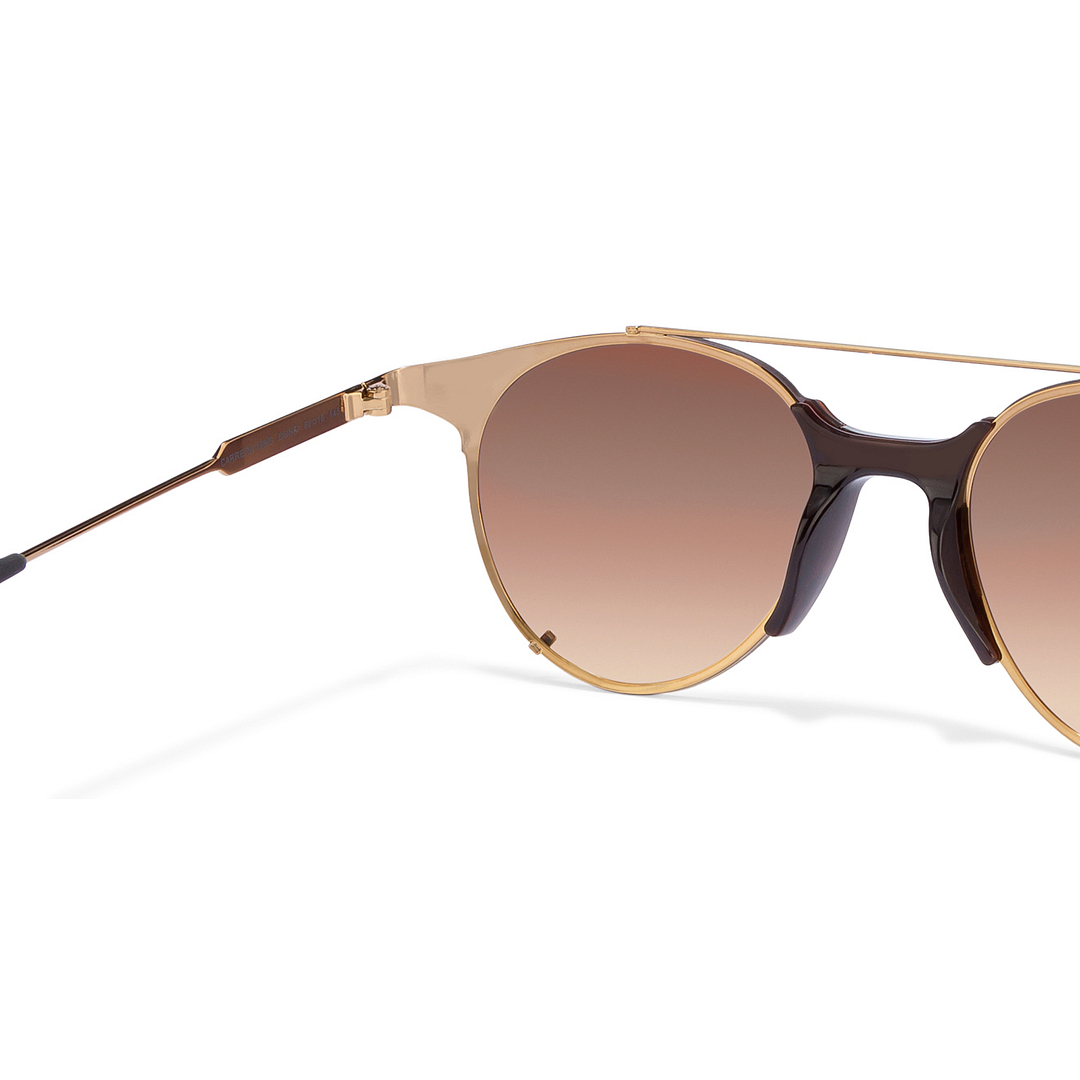 BRANDED Golden Brown Full Rim Round left side