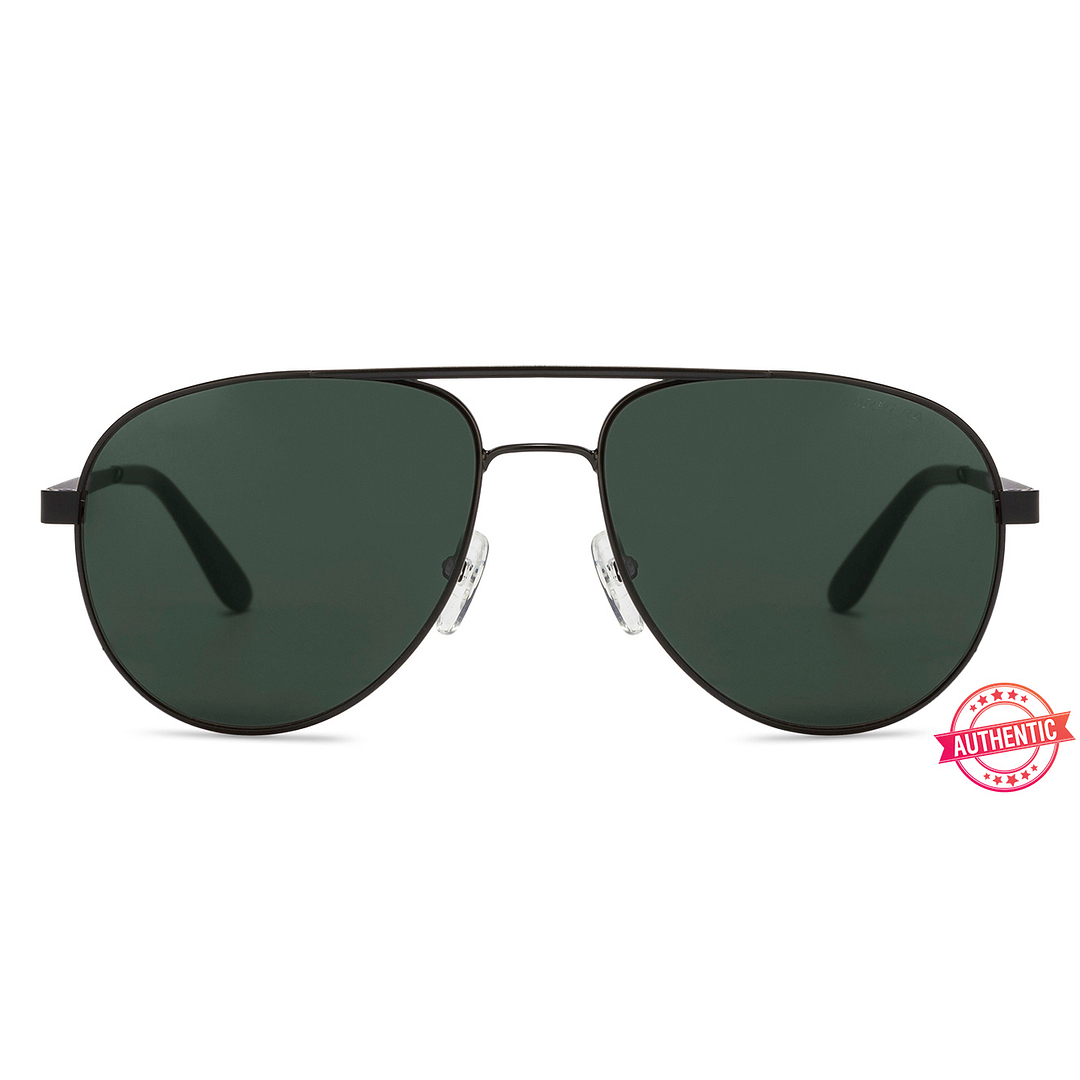 BRANDED Black Full Rim Aviator left side