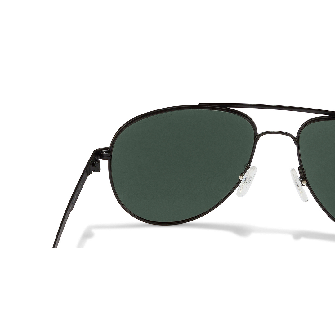 BRANDED Black Full Rim Aviator left side