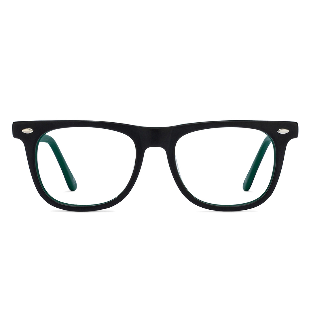 Lenskart Kids Glasses: Lenskart TOI Special: Lenskart TOI Special CB E10377 Matte Black Green C2 Square Shape Kid s  2-5 yrs left side