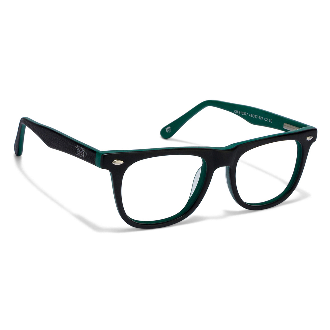 Lenskart Kids Glasses: Lenskart TOI Special: Lenskart TOI Special CB E10377 Matte Black Green C2 Square Shape Kid s  2-5 yrs left side