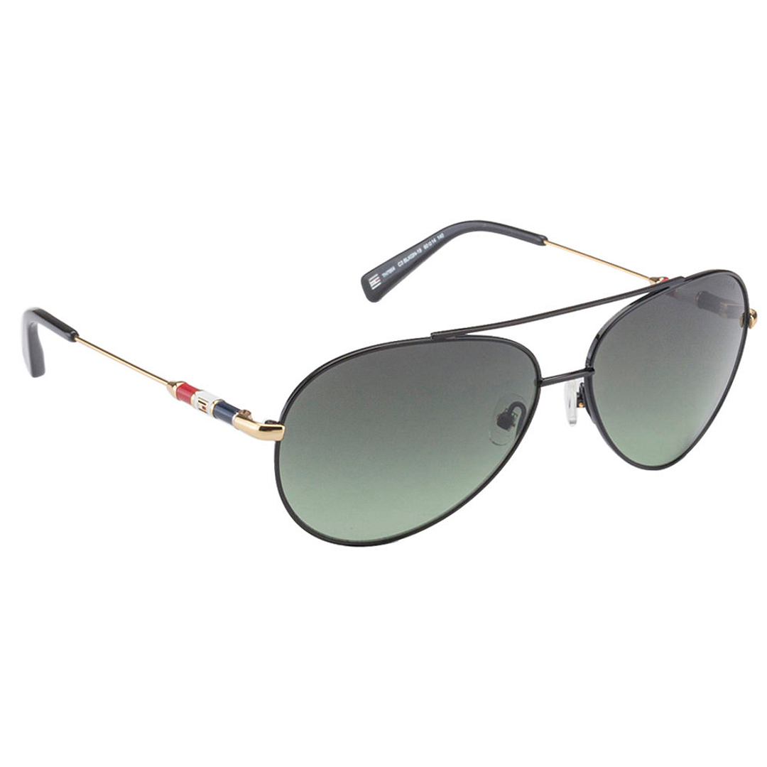 Tommy Hilfiger Black Full Rim Aviator left side