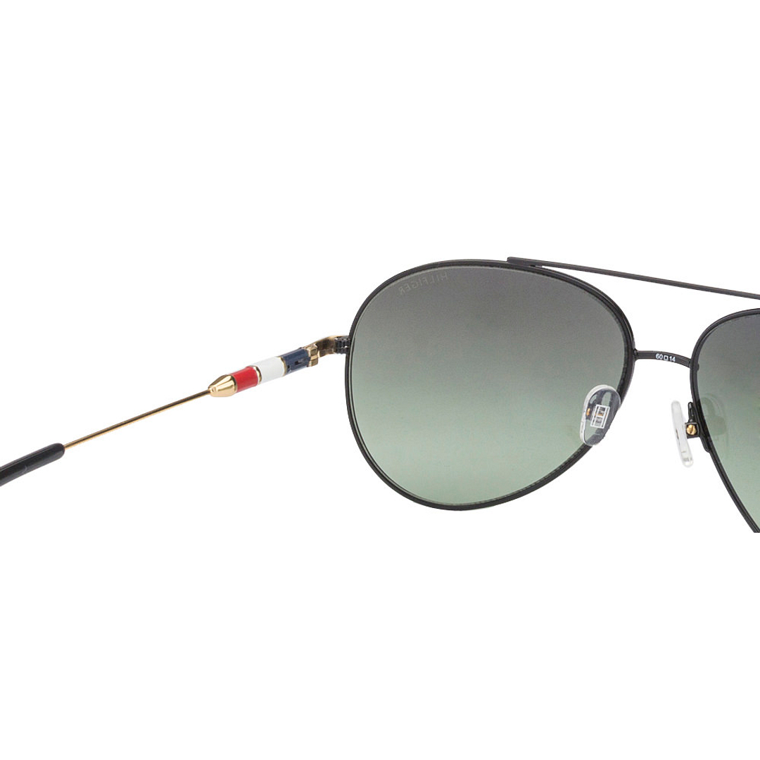 Tommy Hilfiger Black Full Rim Aviator left side