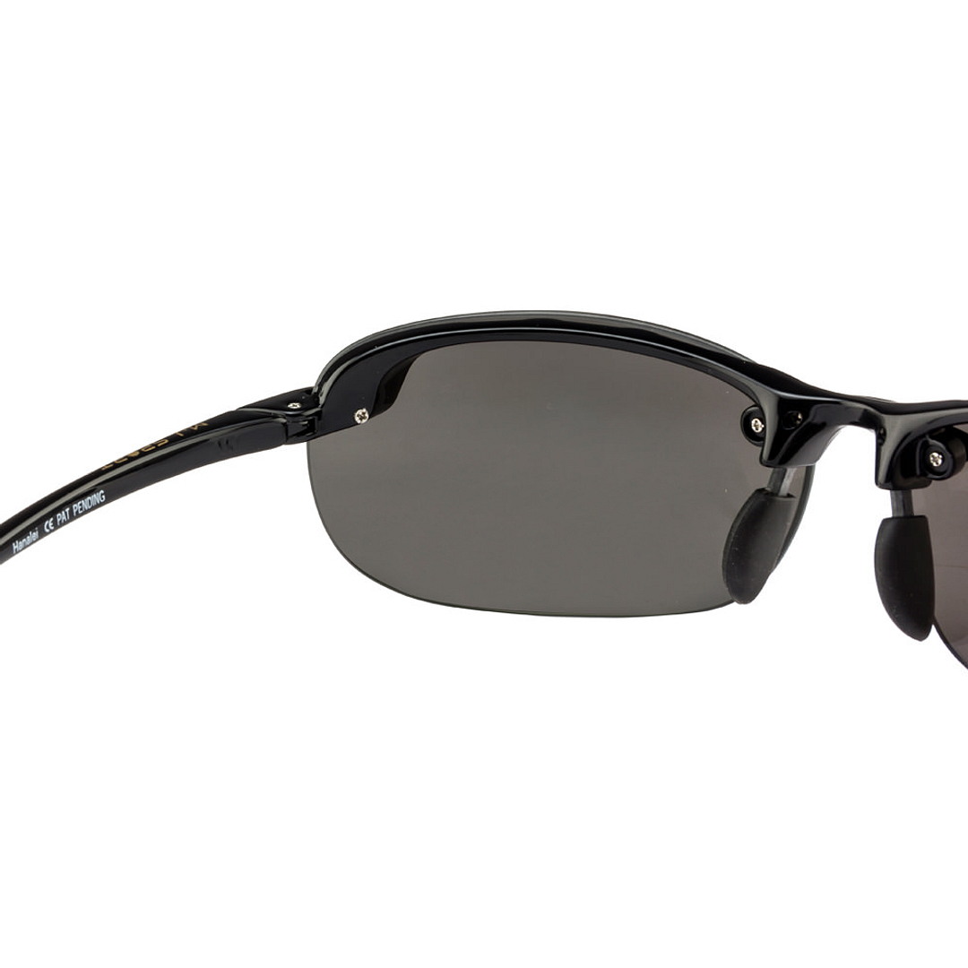 Buy Maui Jim Hanalei 413-02 Gloss Black Neutral Grey Sunglasses at