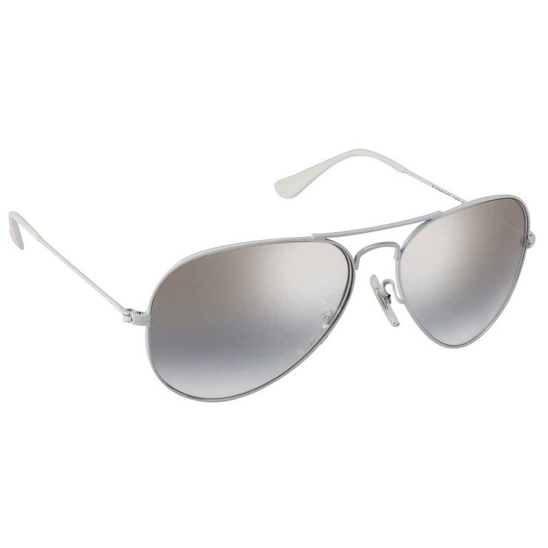 BRANDED White Full Rim Aviator left side