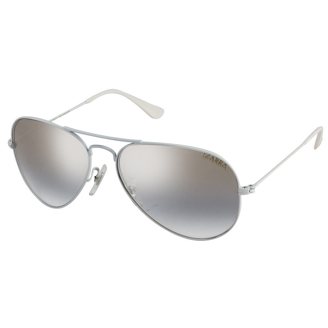 BRANDED White Full Rim Aviator left side