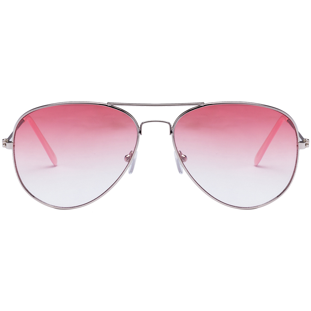 BRANDED Silver Full Rim Aviator left side