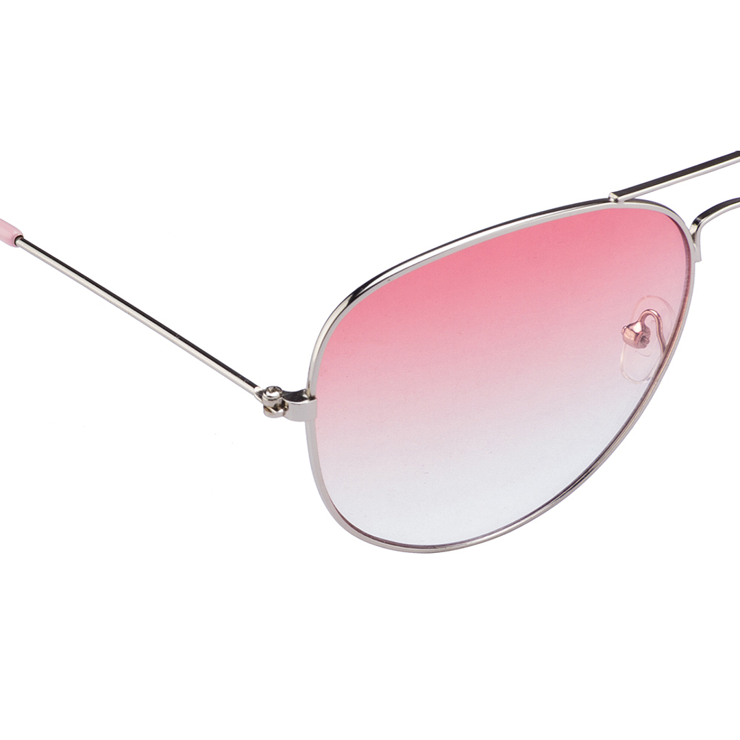 BRANDED Silver Full Rim Aviator left side