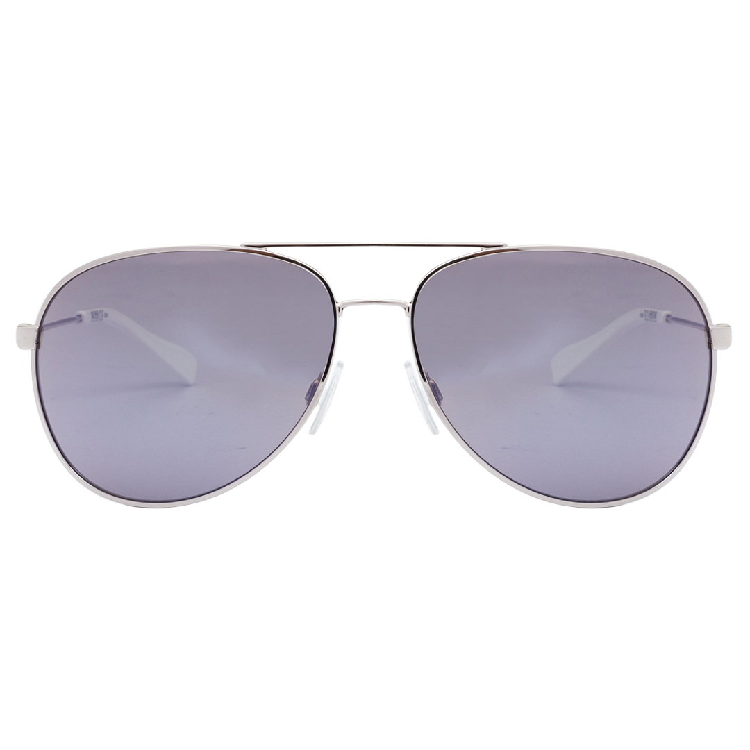BRANDED Silver Full Rim Aviator left side