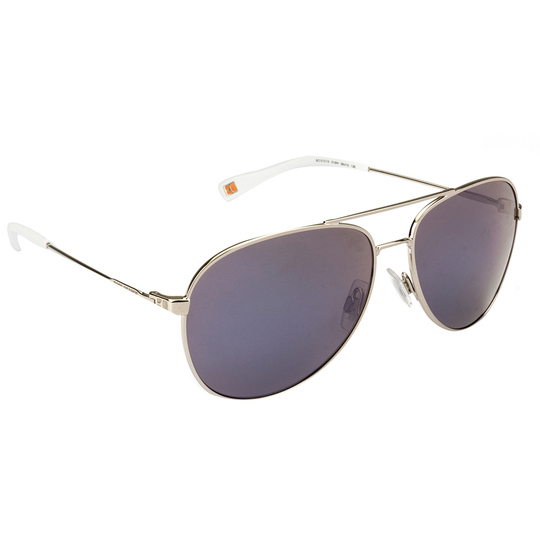 BRANDED Silver Full Rim Aviator left side