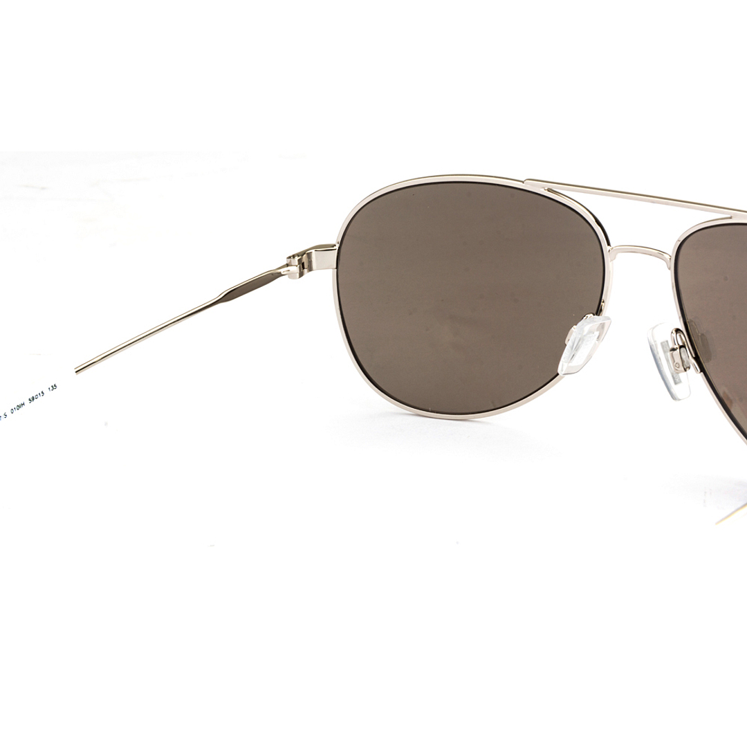 BRANDED Silver Full Rim Aviator left side