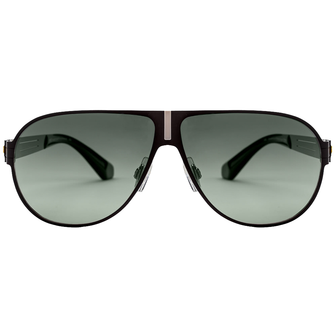 BRANDED Black Full Rim Aviator left side