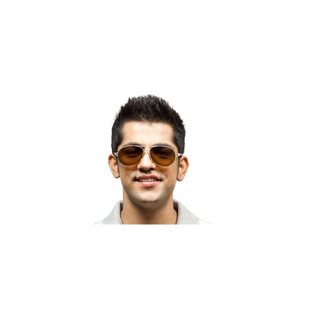 BRANDED Gold Full Rim Aviator left side