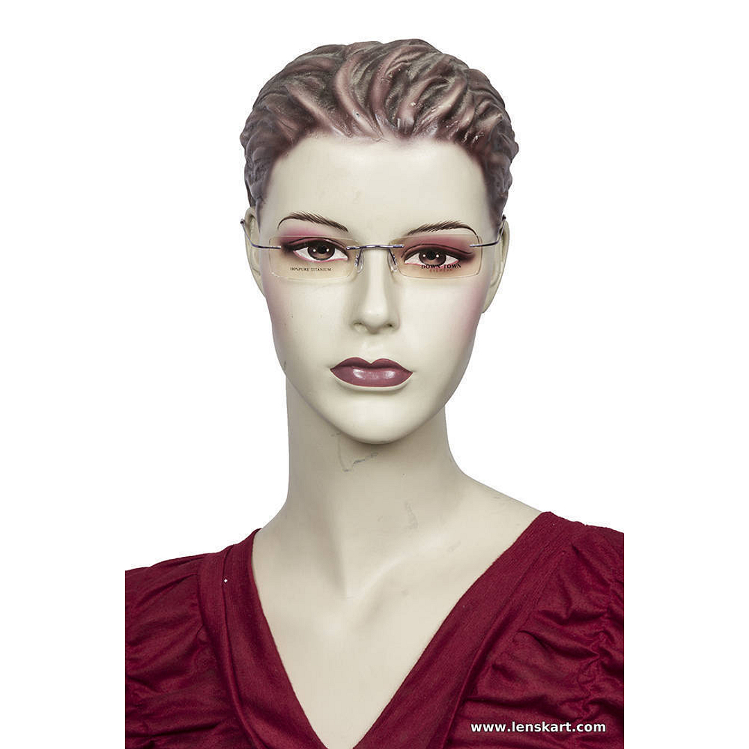 BRANDED Purple Rimless Rectangle left side