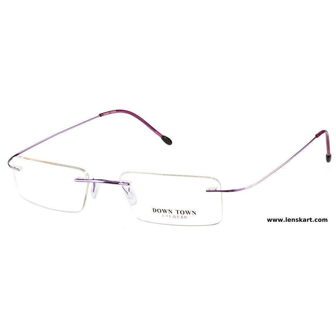 BRANDED Purple Rimless Rectangle left side
