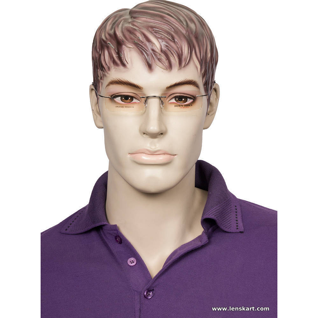 BRANDED Mid Gunmetal Rimless Rectangle right side