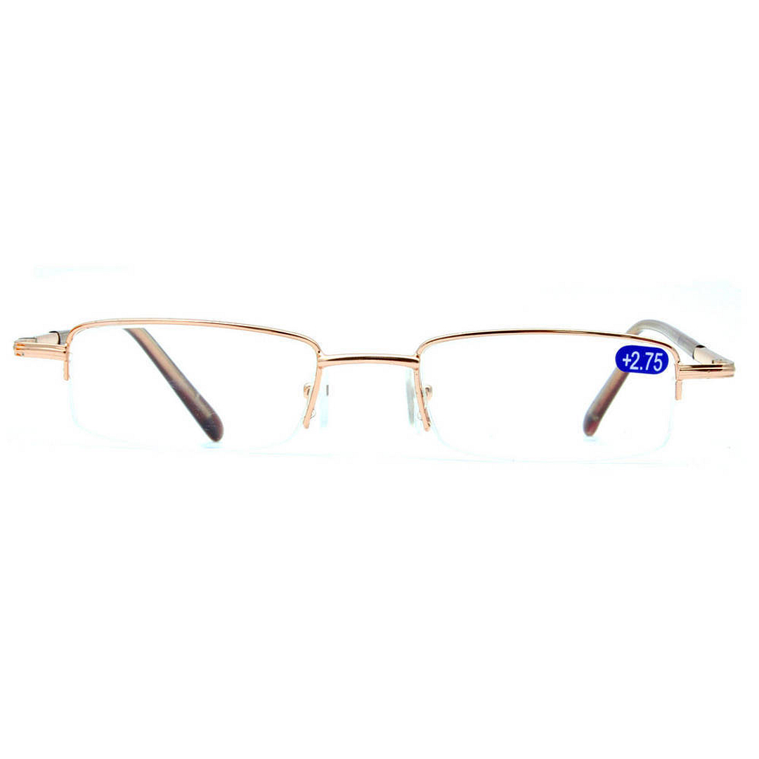 BRANDED Vegas Reading Glasses Gold Half Rim  ONLY FOR PLUS POWER left side