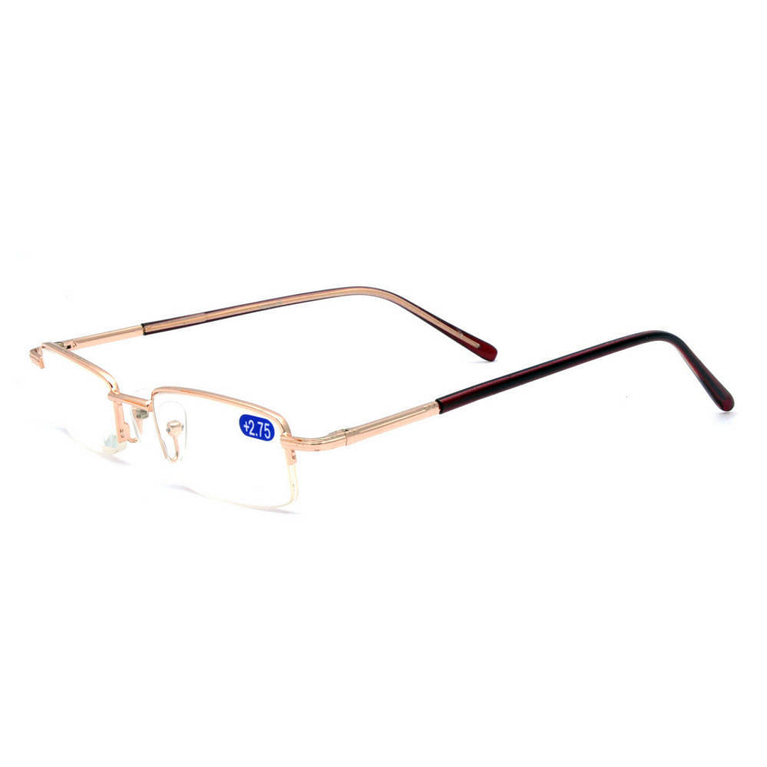 BRANDED Vegas Reading Glasses Gold Half Rim  ONLY FOR PLUS POWER right side