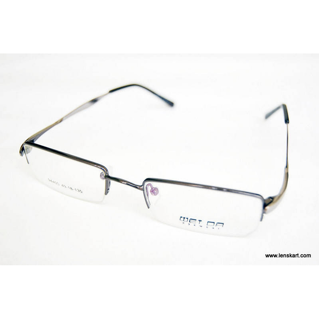 BRANDED Mid Gunmetal Half Rim Rectangle right side