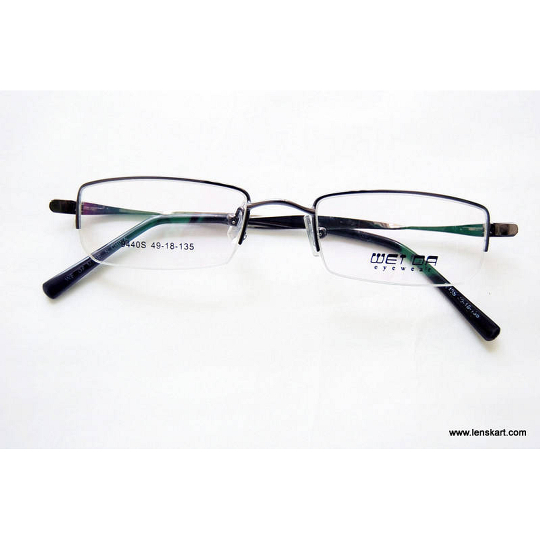 BRANDED Mid Gunmetal Half Rim Rectangle right side