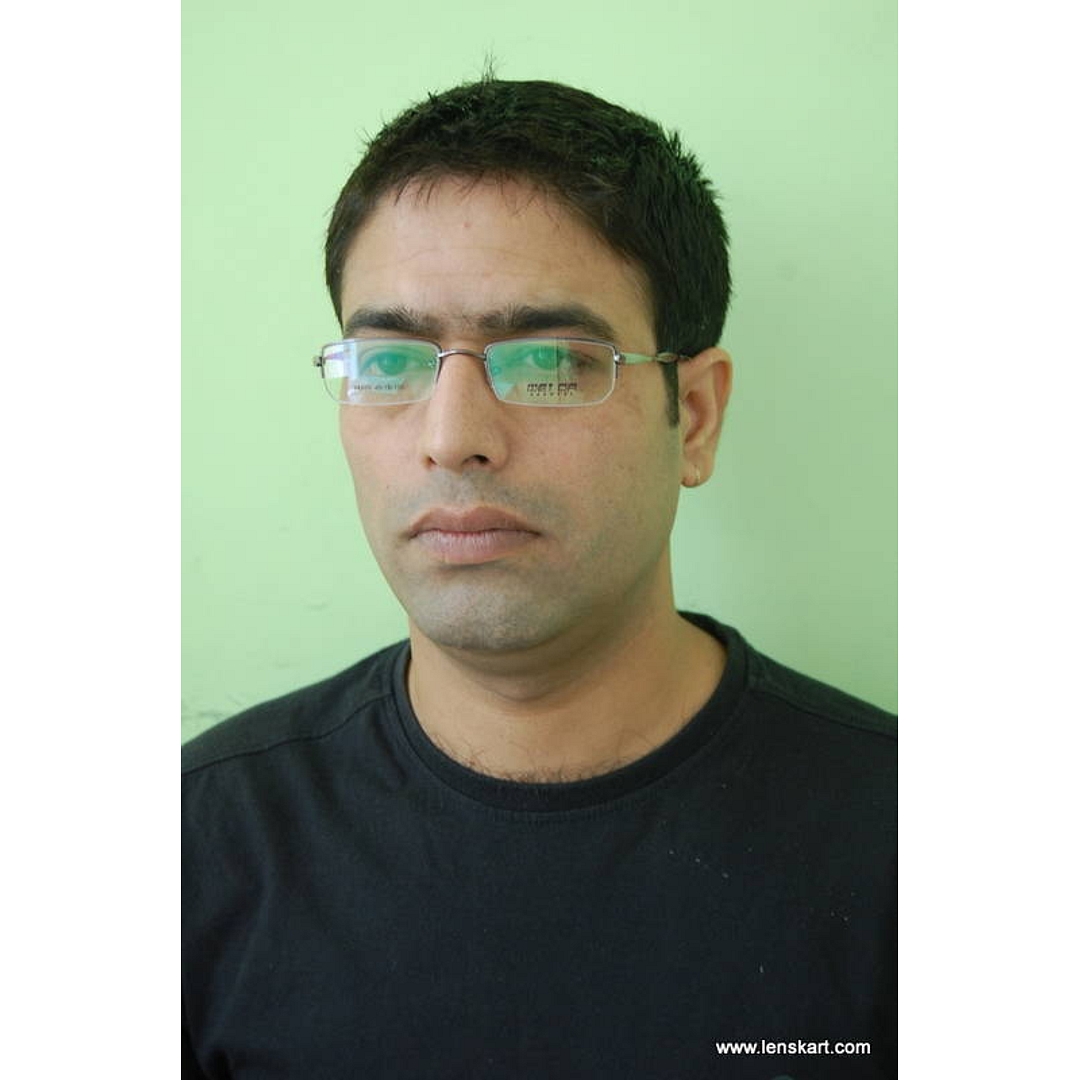 BRANDED Mid Gunmetal Half Rim Rectangle right side