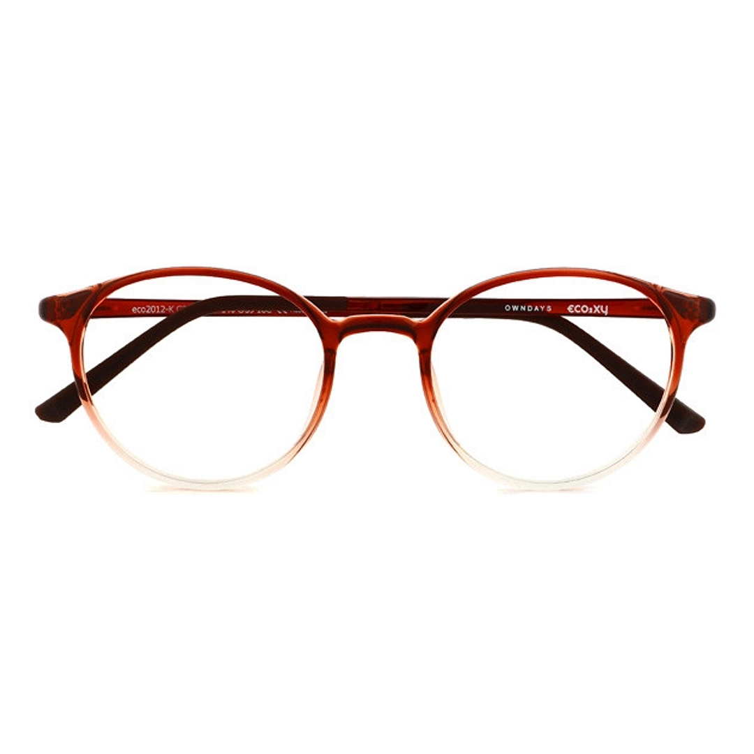 OWNDAYS | ESSENTIAL Clear Brown Full Rim Boston right side