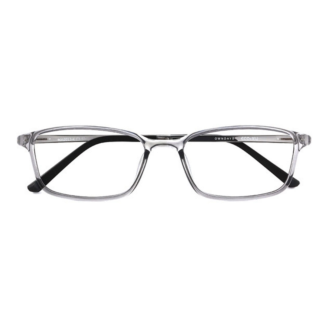OWNDAYS | ESSENTIAL Clear Gray Full Rim Rectangle right side