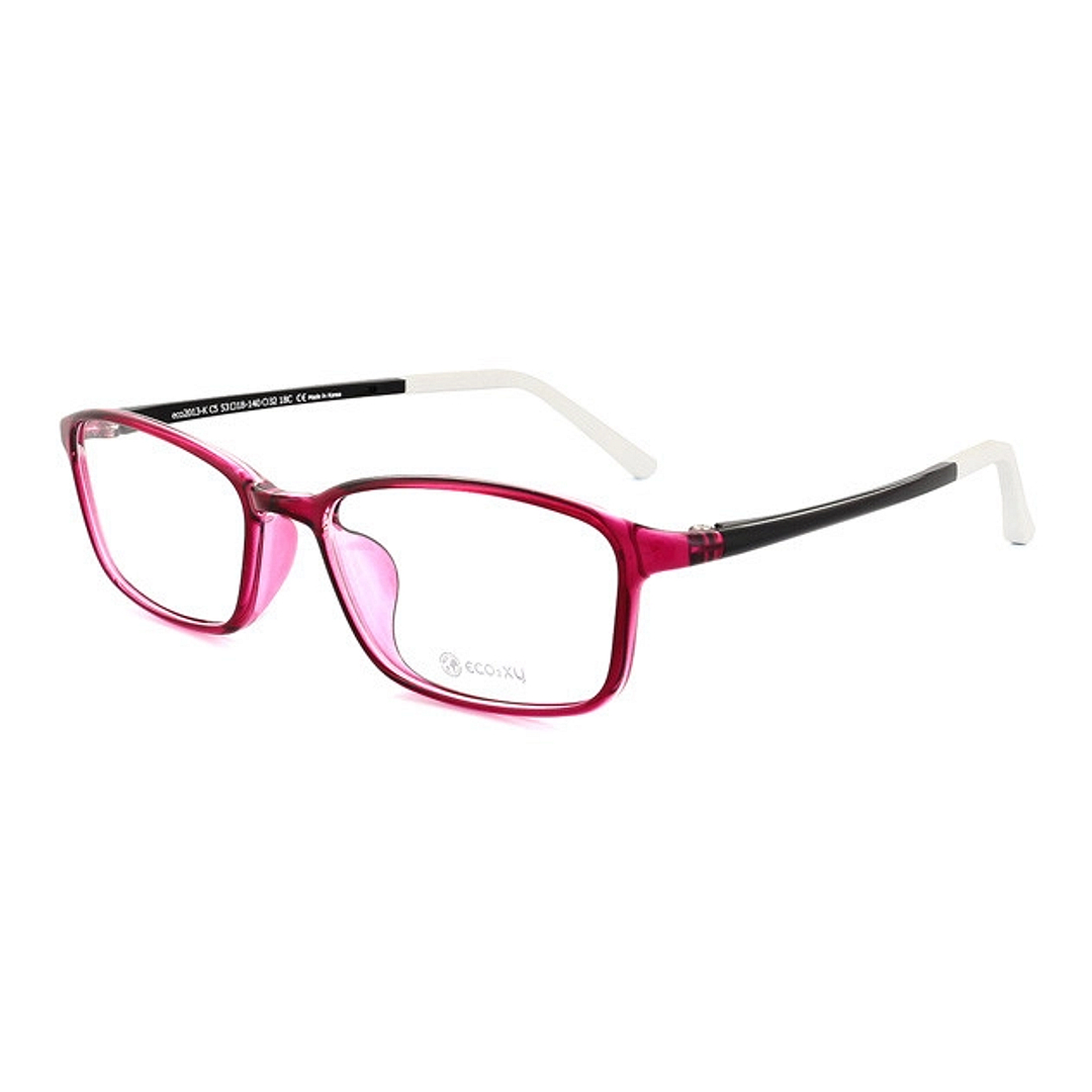 OWNDAYS | ESSENTIAL Clear Purple Full Rim Rectangle left side