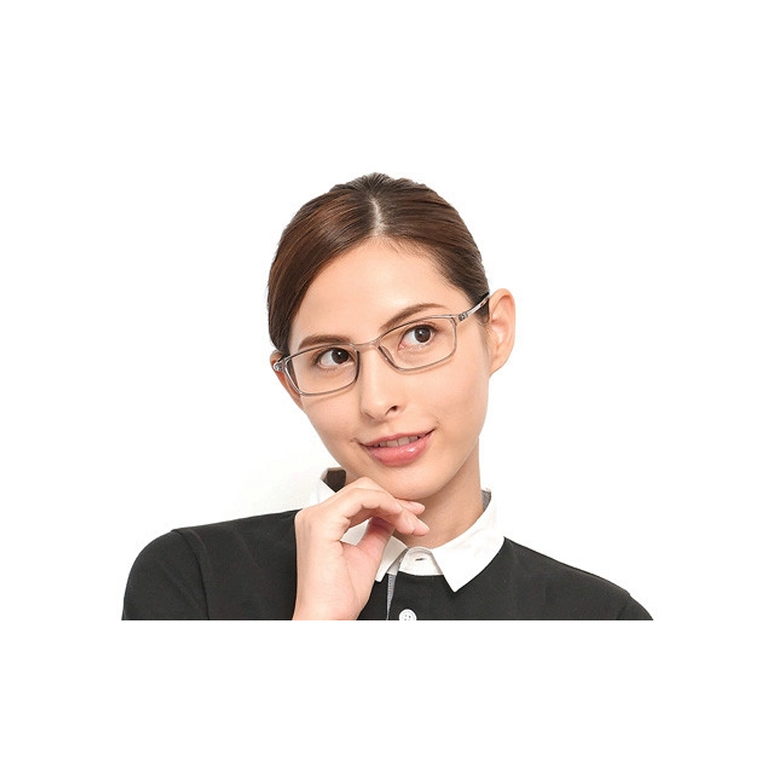 OWNDAYS | ESSENTIAL Clear Purple Full Rim Rectangle left side