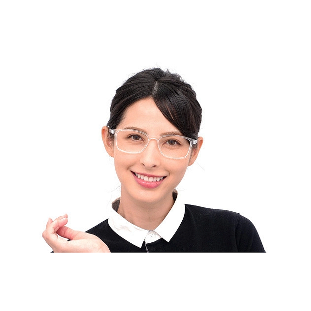 OWNDAYS | ESSENTIAL Crystal Transparent Full Rim Rectangle left side