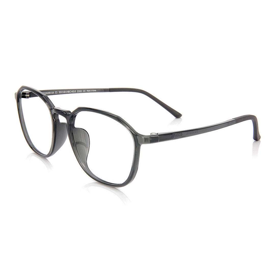 OWNDAYS | ESSENTIAL Gray Full Rim Polygon left side