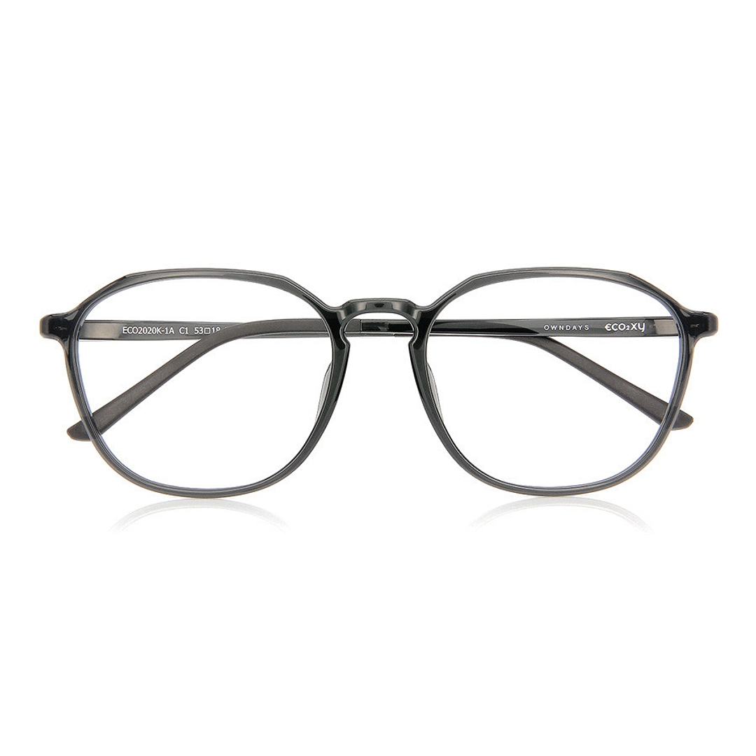 OWNDAYS | ESSENTIAL Gray Full Rim Polygon right side