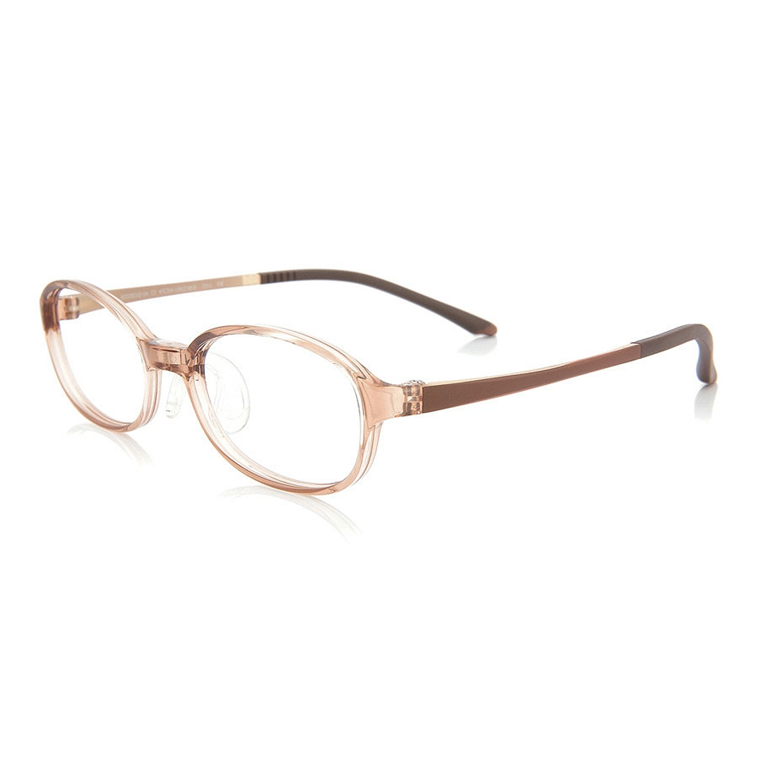 OWNDAYS | ESSENTIAL Light Brown Full Rim Oval left side