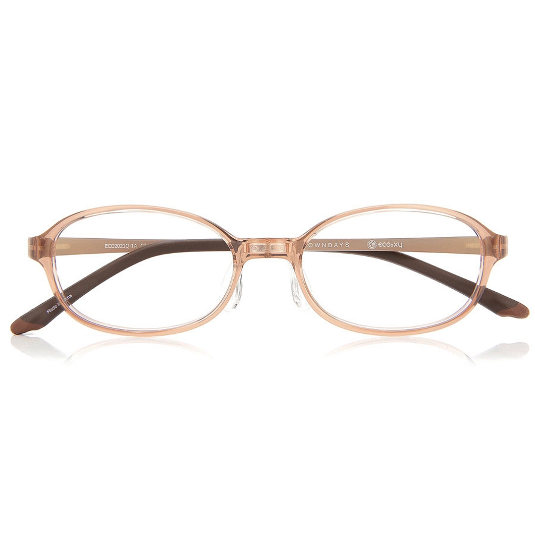 OWNDAYS | ESSENTIAL Light Brown Full Rim Oval right side