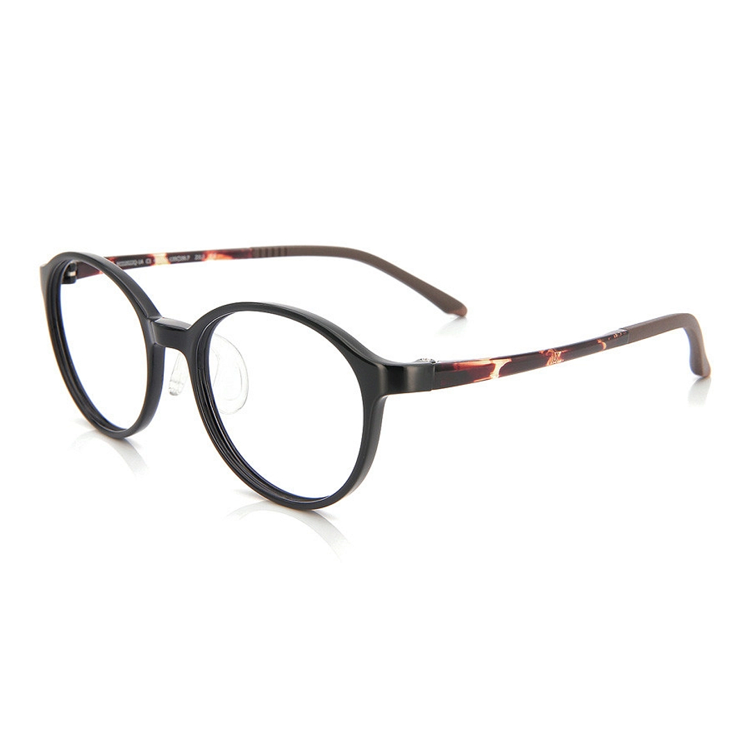 OWNDAYS | ESSENTIAL Black Full Rim Boston left side