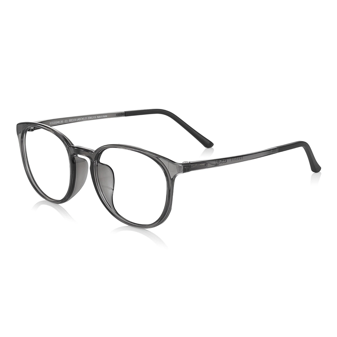 OWNDAYS | ESSENTIAL Light Gray Full Rim Boston left side