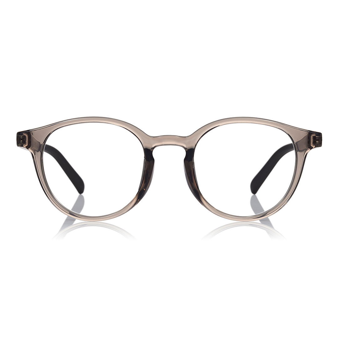 OWNDAYS | ESSENTIAL Clear Gray Full Rim Boston right side